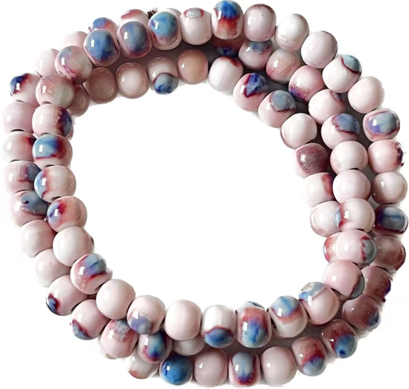 Native American Bracelet for Women Cute Colorful Ceramic Wrap Bracelet 3 Row Wide Layered Stackable Beaded Stretch Bracelet Vintage Native Jewelry Bohemian Hippie Sweater Necklace for Ladies