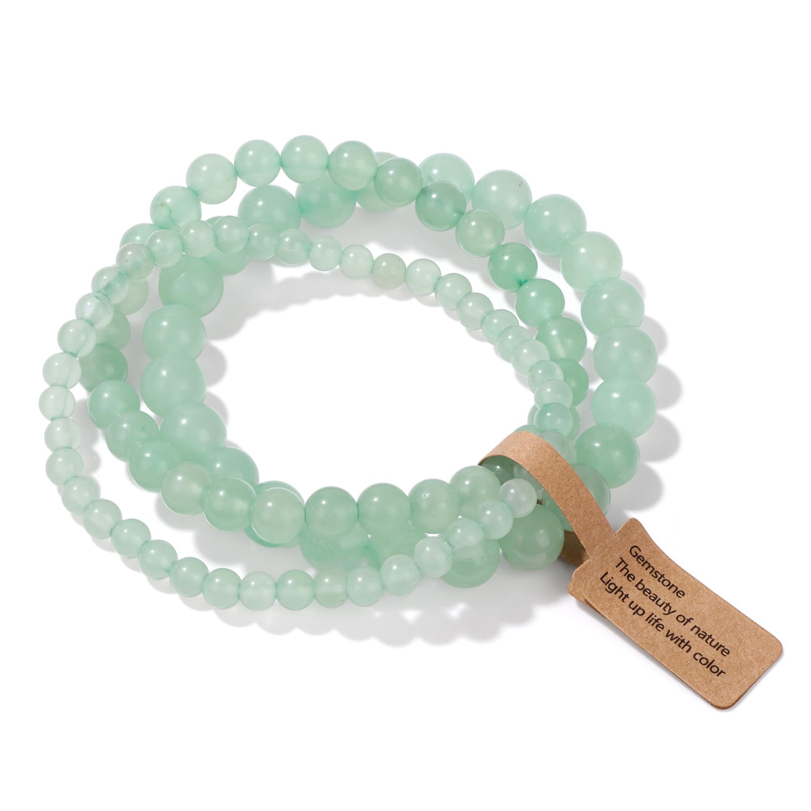 3 PCS Healing Crystal Bracelets for Women 8mm Natural Stone Beaded Stretch Bracelet Amethyst Jewelry Gifts