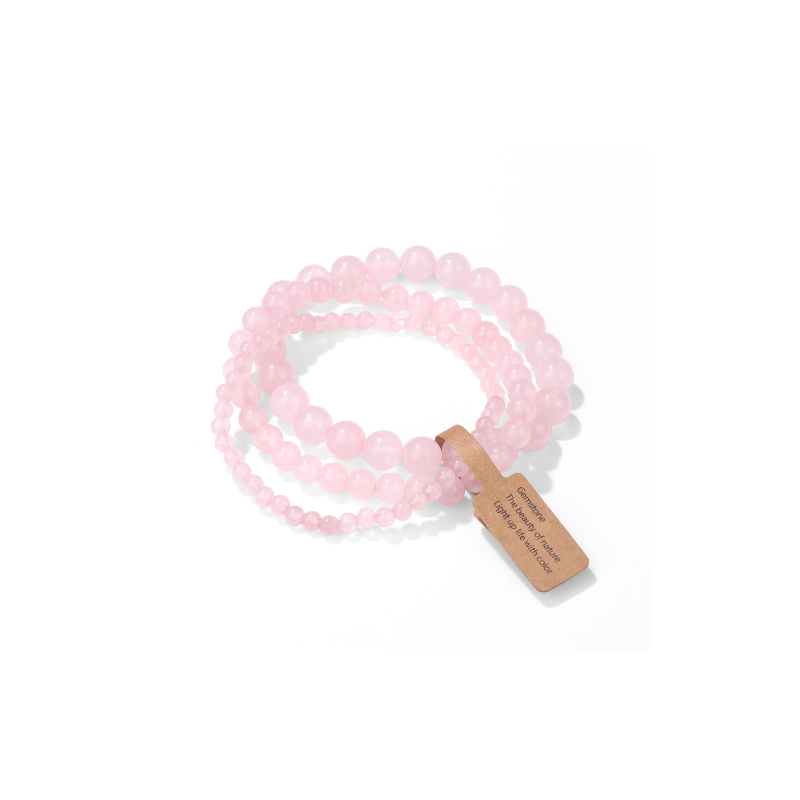 3 PCS Healing Crystal Bracelets for Women 8mm Natural Stone Beaded Stretch Bracelet Amethyst Jewelry Gifts