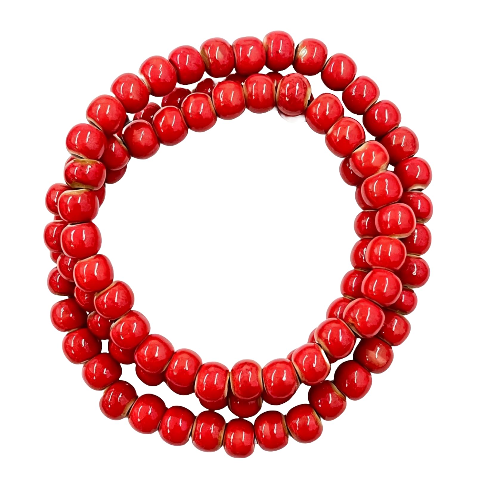 Native American Bracelet for Women Cute Colorful Ceramic Wrap Bracelet 3 Row Wide Layered Stackable Beaded Stretch Bracelet Vintage Native Jewelry Bohemian Hippie Sweater Necklace for Ladies